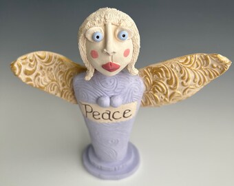 手彫り陶器製女性の顔の壁掛け - 4インチ - Etsy 日本