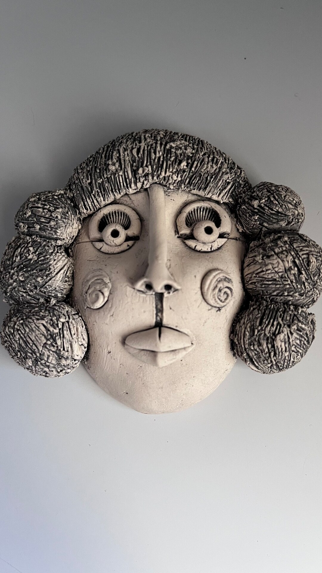 Wall FACE, WOMAN Face, Face Sculpture, Wall Art Face, Ceramic Face