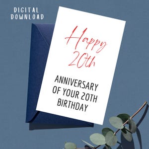 Cartão de aniversário de 40 anos para impressão Cartão engraçado para ele Presente para ela, amigo, mãe, namorado Cartão Impressões digitais Download digital PDF JPG PNG