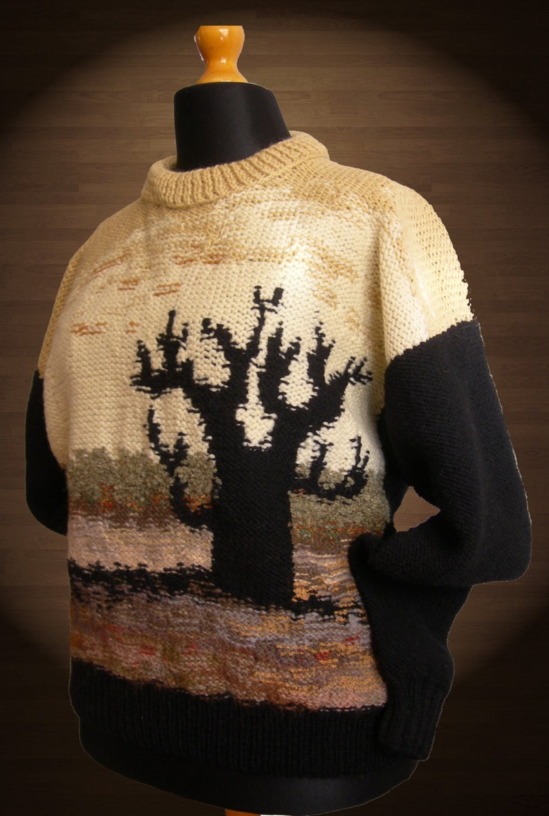 Hand knitted men sweater tapestry knitting Etsy