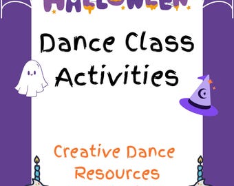 Actividades de baile de Halloween para niños / 48 juegos de movimiento / Clases de baile imprimibles, clases y fiestas (PDF)