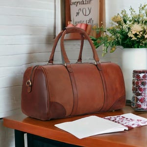 Full Grain Handmade Leather Duffle Bag| Genuine Leather Weekender Bag|  Overnight Travel Bag Gift for Men| Carry on Luggage|