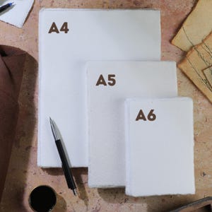 75 Sheets | Handmade Cotton Rag Deckle Edge Paper 150GSM.