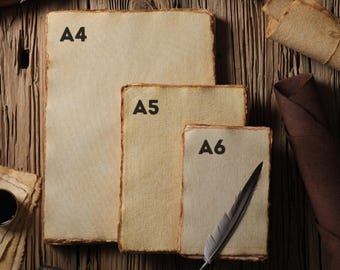 50 Sheets | Handmade Cotton Rag Deckle Edge Paper 250GSM