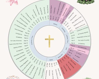 Catholic Calendar Printable, 2026 Liturgical Year, Feast Days and Holidays