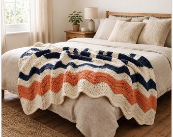 Minimalist Crochet Throw Pattern – Textured Crochet Blanket Pattern – Crochet Throw Blanket Pattern for Beginners – DIY Home Decor (Digital)