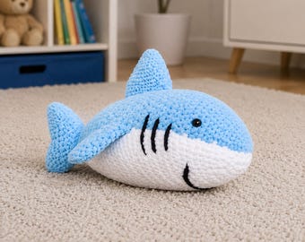 Baby Shark Amigurumi Crochet Pattern – Shark Crochet Plush Pattern – Sea Animal Plushie – Crochet Fish - Digital file (Complete PDF pattern)