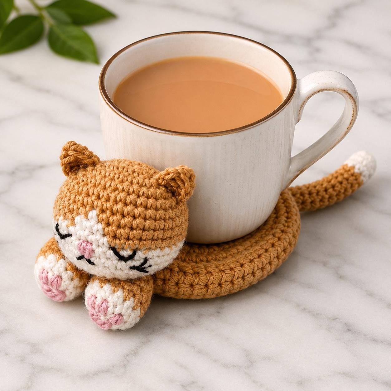 30 Cat Coaster Crochet Patterns for Cat Lovers, Gifts, and Cozy Home Decor 19 Cute Sleeping Cat Coaster Crochet Pattern