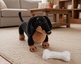 Dachshund Dog Amigurumi Crochet Pattern – Crochet Dachshund Dog Toy – Crochet Dog Pattern – Puppy Pattern - English | PDF File