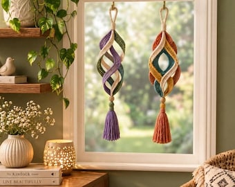 3D Spiral Tessel Crochet Pattern – Twisted Hanging Spinner Crochet Pattern – Crochet Spiral Hanging Ornament – Crochet Decor (Digital file)