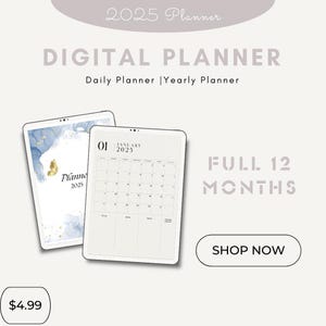 2025 Digitaler Kalender| Vollständig anpassbar und interaktiv | Perfekt für GoodNotes, Notability, IPad, und Tablet Kompatibel