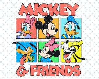 Retro Mickey and Friends, Retro Mickey & Company, Family Vacation, Family Trip Png, Vacay Mode Png, Magic Kingdom Png, Comfort Colors Png