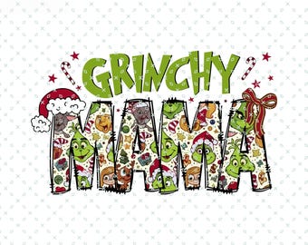 クリスマスママPng、クリスマスギフトPng、グリンチPng SVG、クリスマスのグリンチPng、ママクリスマスPng、ハッピークリスマスグリンチ、デジタルファイル
