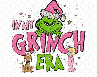 私のグリンチ時代 PNG、面白いグリンチ、クリスマス時代 PNG、クリスマスツリー、クリスマスライト PNG、サンタクロース、メリークリスマス、デジタルダウンロード