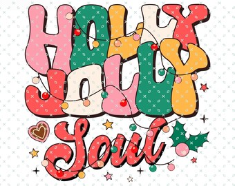 ホリージョリーソウルPng、ハッピークリスマスPng、クリスマスツリー、クリスマスライトPng、サンタクロース、メリークリスマス、デジタルダウンロード