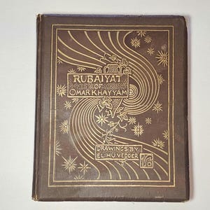 OBJET RARE - Première édition Le Rubáiyát d&#39;Omar Khayyám illustré par Elihu Vedder - Première édition commerciale Houghton Mifflin (1884) - Format folio