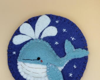 Fun felt brooch from my new animal collection. This is my little whale.