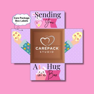 Easter Hug Box Care Package Instant Download Printable Label Box Flap Decor Passover Celebration Gift College Student Missionary Care Gift