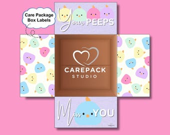 Easter Miss You Care Package Labels Printable Label Box Flaps Gift Box for Military Dad from Kids College Kid From Mom Dad Husband Spouse