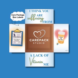 Étiquettes de boîte d'emballage de soins de bonne santé, rabats de boîte de décoration imprimables à téléchargement immédiat, drôle d'amour vitamine moi pour hommes femmes mari femme