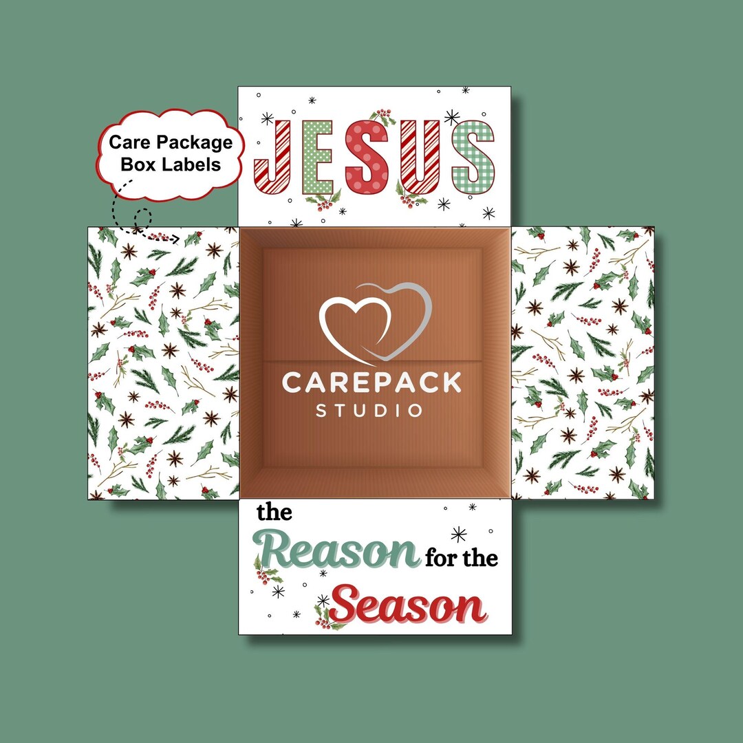 Jesus Label Jesus the Reason for the Season Christian Care Package Labels ...