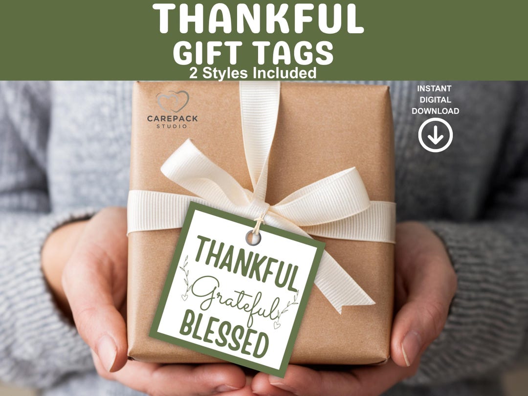Thankful Grateful Blessed Favor Gift Tag, Printable Blessed & Thankful ...