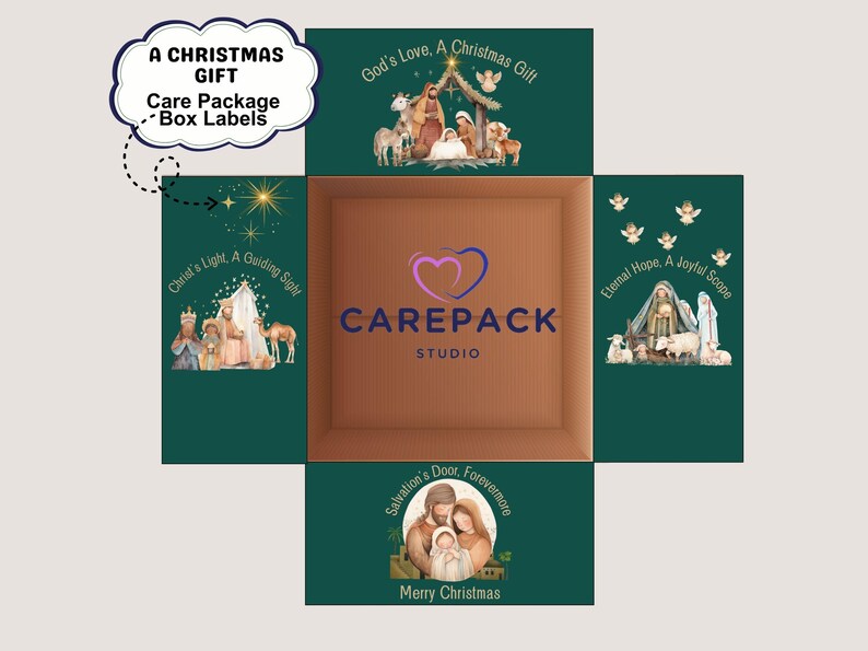 Label Flapping Care Package Instant Download Printable Box Flap Labels Christian ...
