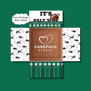 Football Boy College Final Week Survival Kit, Care Package Labels Instant Download Printable Decoration for Box Flaps, Student Fall Semester