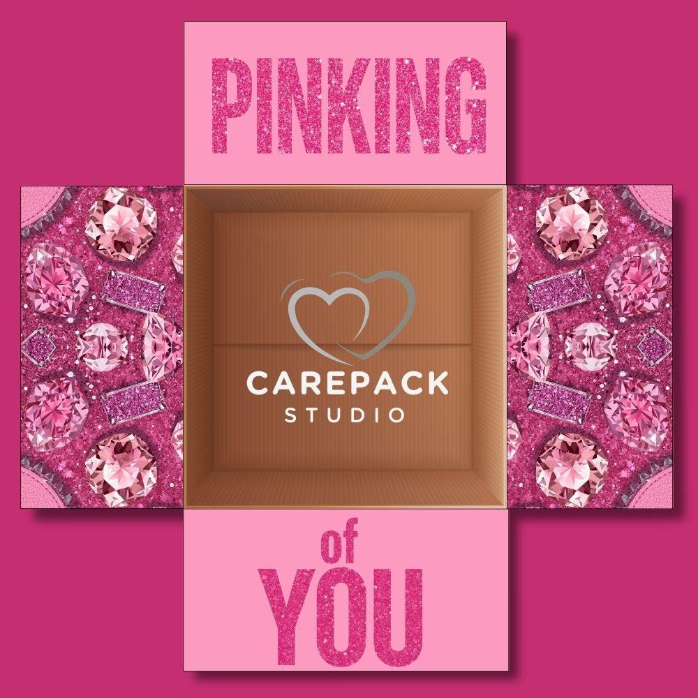 Pink Care Package Printable Labels, Pinking of You Theme, Encouragement ...