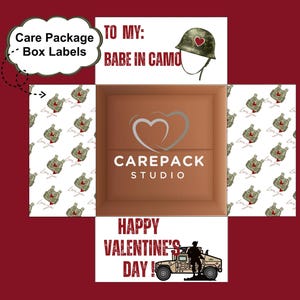Valentines Day Care Package Box Labels Unique Military Gift Box Decor Gift for Him Husband Military Deployment Surprise Boyfriend Love Gift
