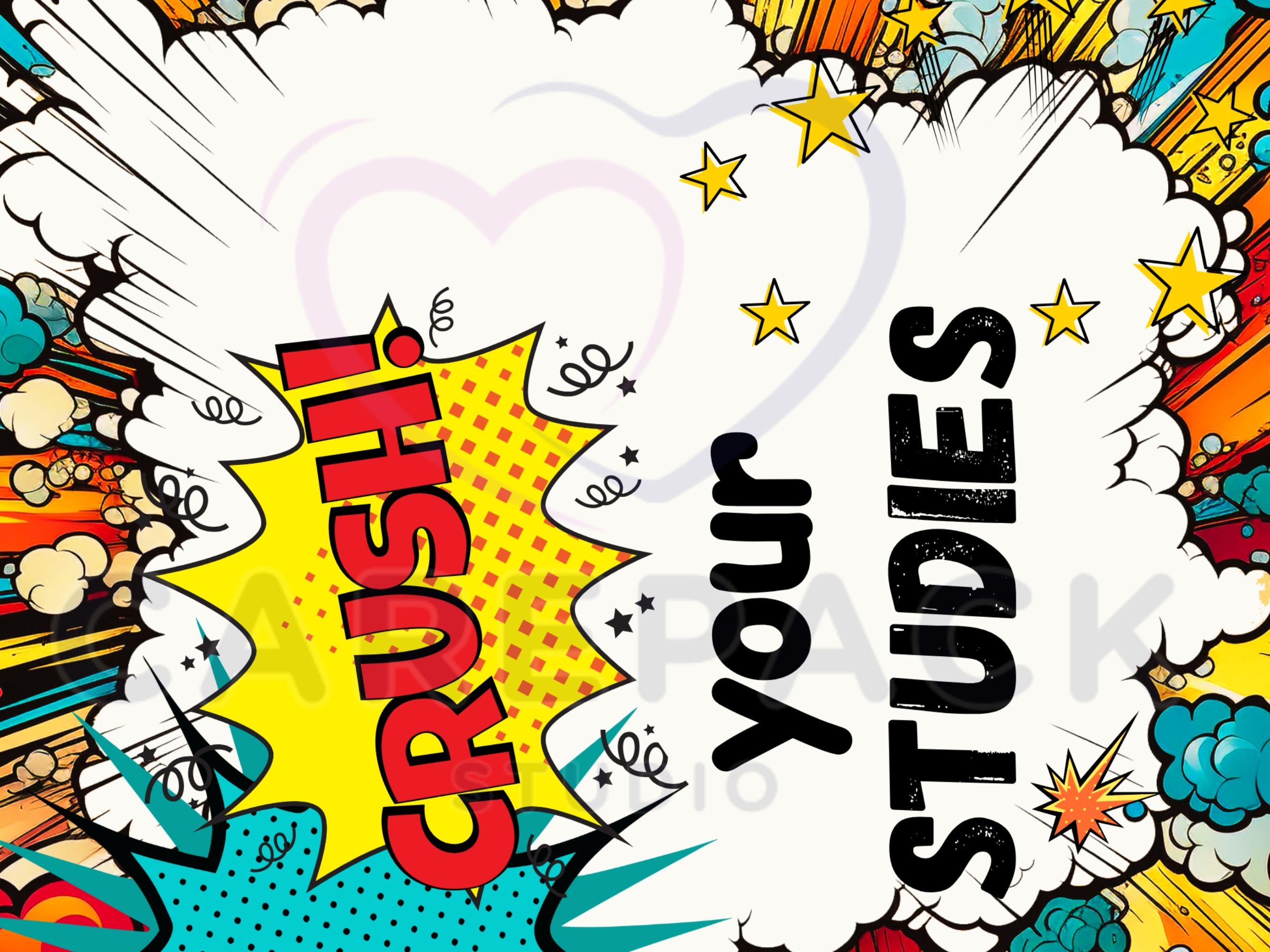 Label Encourage Comics Exam Survival Kit Printable Label Kit, Finals Motivation Box ...