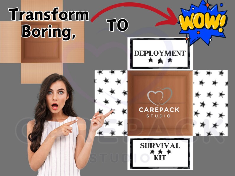 Deployed Label Military Care Package Labels, Printable Decoration for Box Flaps ...