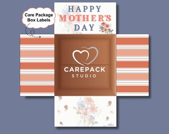 Mom Care Package Label Printable Mother's Day Flap Appreciation Gift Box Mother-in-law Instant Download Wildflower Decor for Care Box