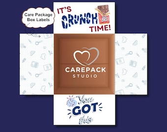 It's Crunch Time Finals Care Package Box Labels Instant Download Printable Box Flaps Decoration for University Final Exams Week Tests