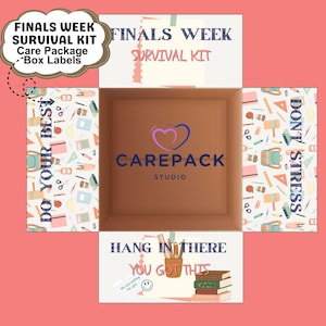 Etichette per pacchi regalo per la settimana degli esami finali universitari, download immediato, decorazioni stampabili per le alette delle scatole, kit di sopravvivenza per l'università, esami di metà semestre, semestre autunnale