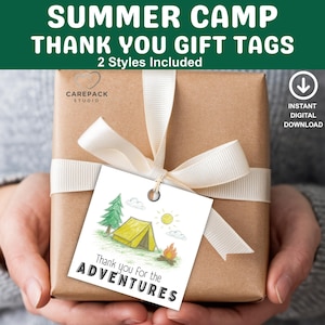 Thank You Camp Gift Tag, Camp Staff Appreciation Tag Label, Camp Counselor Thank You, Day Camp Overnight Camp Present, Cabin Leaders Treat