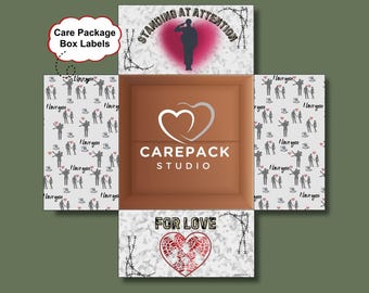 Deployment Valentine's Care Package Labels Printable Box Flap Label Military Care Box Spouse Deployed Husband Soldier Patriotic Love Label