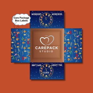 College Care Package Labels, Instant Download Printable Decor for Box Flaps, New Years Eve College Survival Kit, Second Semester Studying