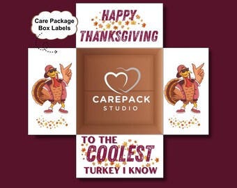 Etykieta na pudełko z prezentem na Święto Dziękczynienia, natychmiastowe pobranie, możliwość wydrukowania, klapka na pudełku, pudełko z prezentem na rozmieszczenie wojskowe, zabawna etykieta świąteczna, najfajniejszy syn, uczelnia