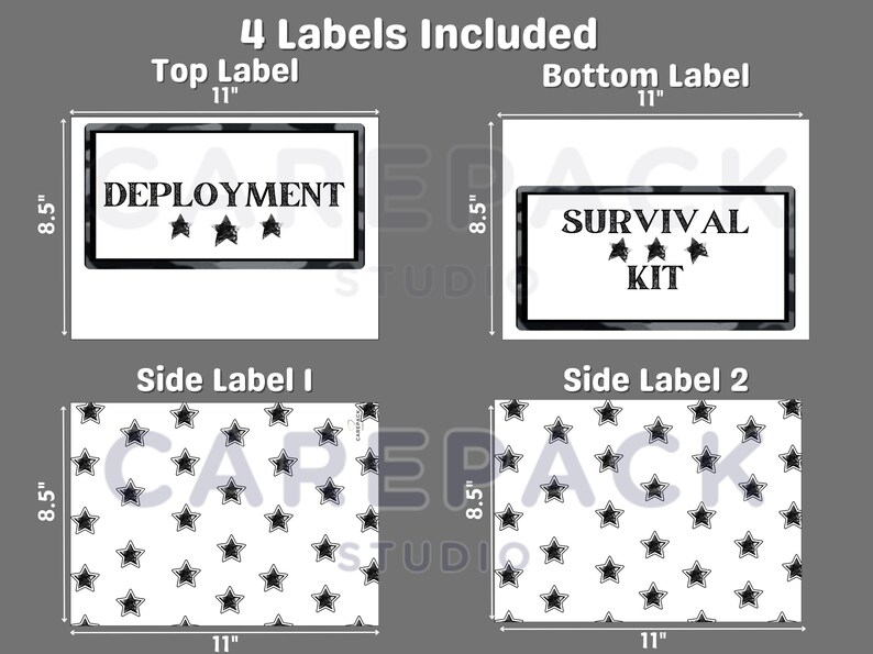 Deployed Label Military Care Package Labels, Printable Decoration for Box Flaps ...