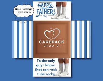 Care Package Label Father's Day Funny Printable Box Flap Decor Instant Download Gift Tag Appreciation Gift for Dad from Son, Daughter, Wife