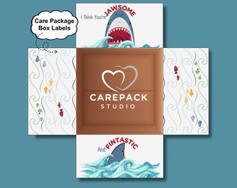 You're Jawsome College Care Package Printable Box Flap Label Digital Download Decor Care Box Son Stress Relief Treat Box Label Man
