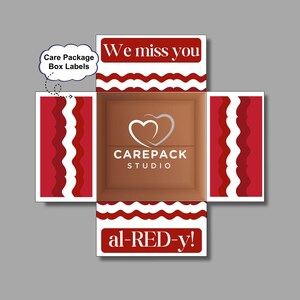 Ci manchi Al- RED -y Pacco regalo con alette decorate, etichette stampabili con download immediato, regalo di incoraggiamento, distribuzione di amo, mi manchi