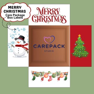 印刷可能なメリークリスマスボックスフラップケアパッケージの即時ダウンロードラベル、ボックスフラップ用の内部ボックス蓋装飾、クリスマスギフトボックスの送信
