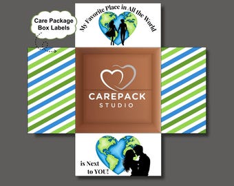 Valentine's Care Package Label Printable Download Box Flap Label Valentine Day Gift Box Boyfriend Deployment Gift for Him Spouse Special Guy