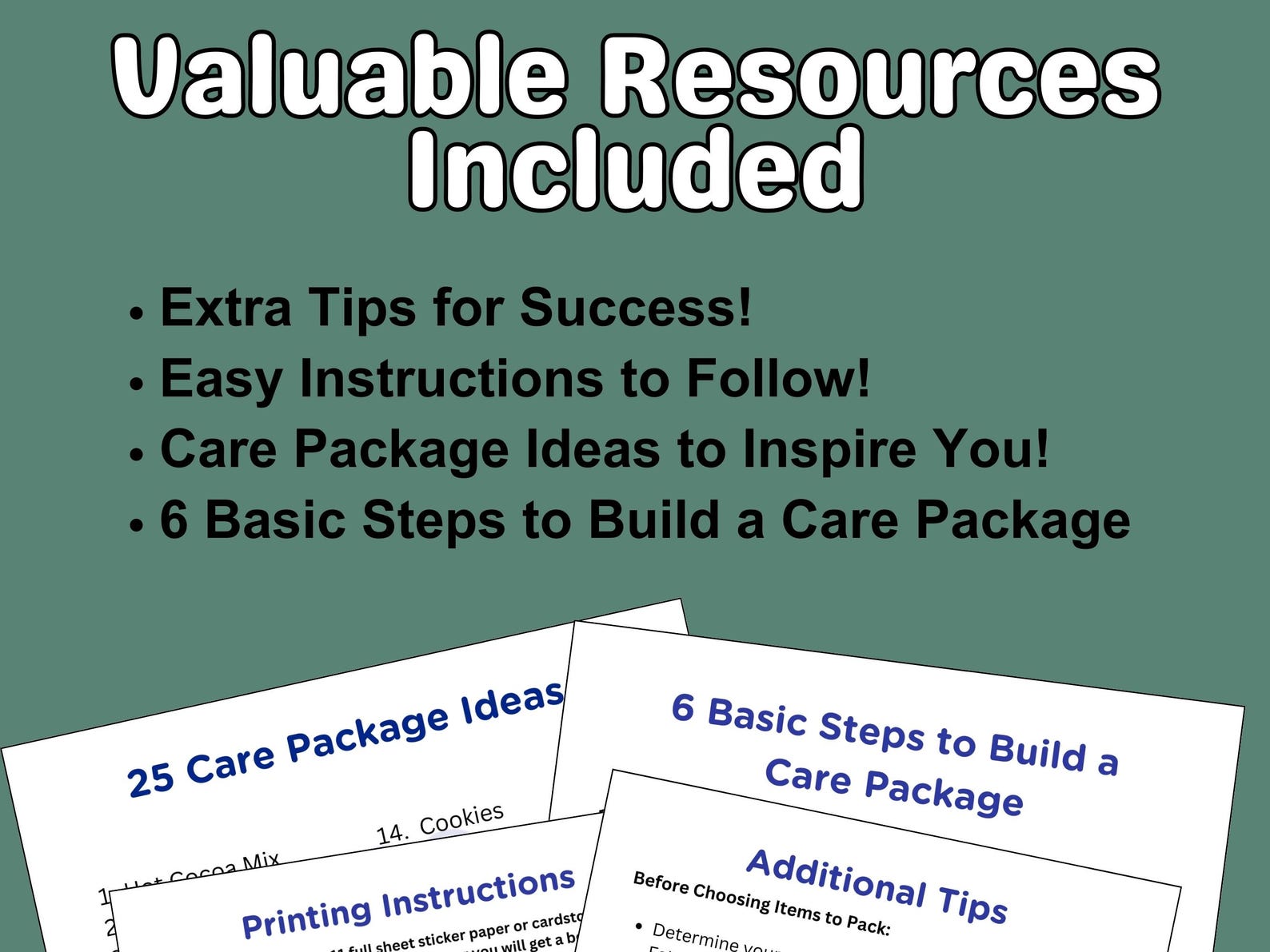 Hug in a Box Care Package Labels Printable Download Box Flap Decor Miss ...