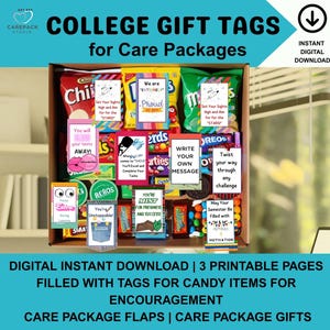 Etiquetas de regalo para artículos de paquete de atención, etiquetas colgantes para regalos y golosinas (descarga instantánea e imprimibles), etiquetas para regalos dentro de la caja de atención.