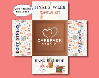 College Finals Week Care Package Labels Instant Download Printable Decoration for Box Flaps College Survival Kit Midterms Exam Fall Semester