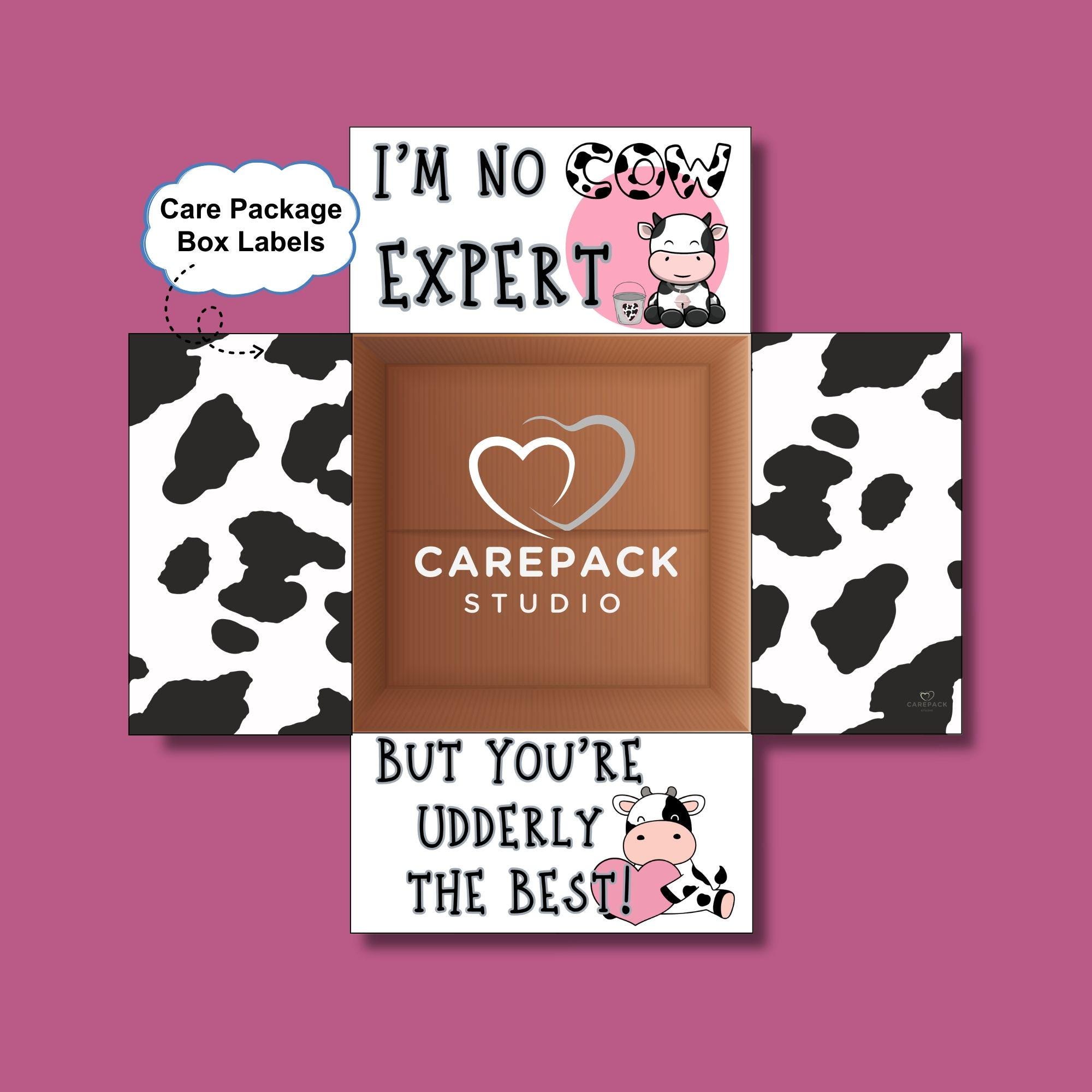 Label Flapping Cow Care Package Label Printable Box Flap Labels for Dairy Cow Lovers ...