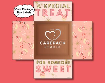 Sweet Care Package Label Box Flap Digital Download Printable Gift Label Snack Box Suprise College Care Box Special Treat Student Survival